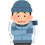 さむがっているおじさん